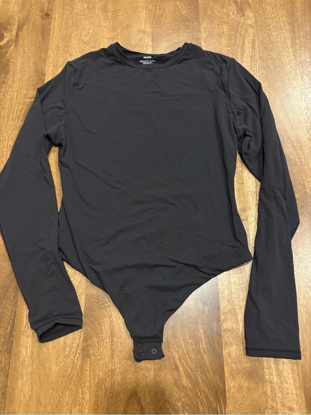 Skims Black Long Sleeve Bodysuit